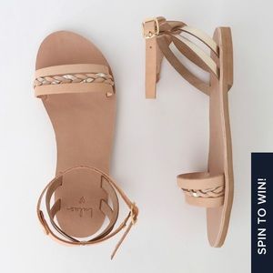 NIB Lulus Naxos Leather Ankle Sandals